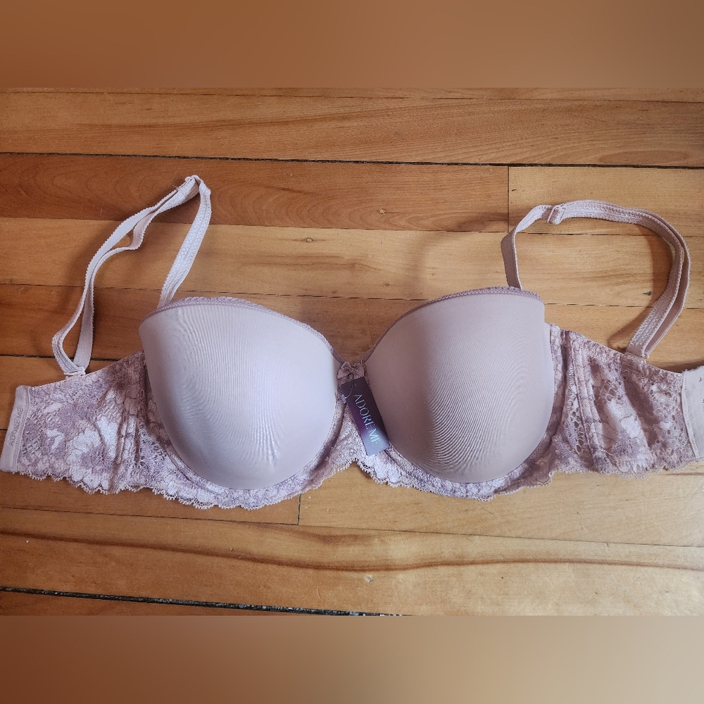 NWT Adore Me Women's Kendil Balconette Bra 32DDD / Rose Smoke Beige